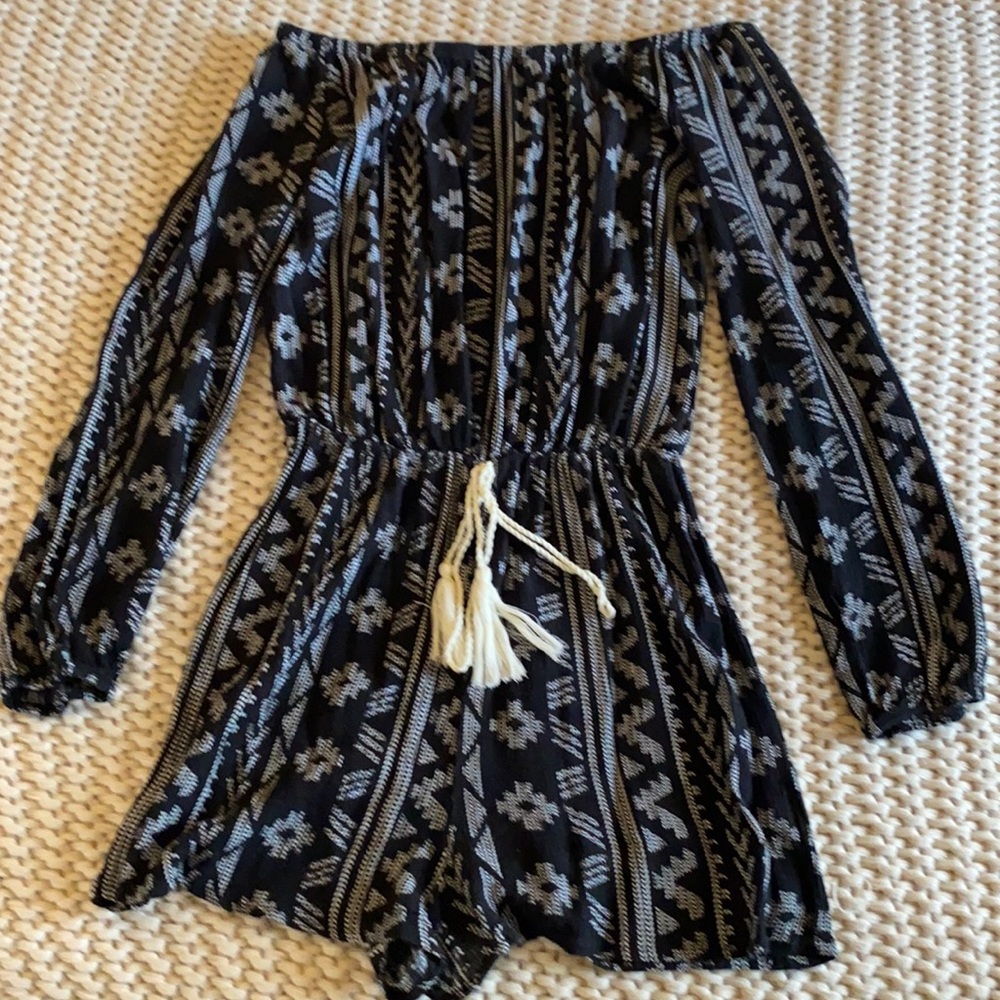 Black boho romper